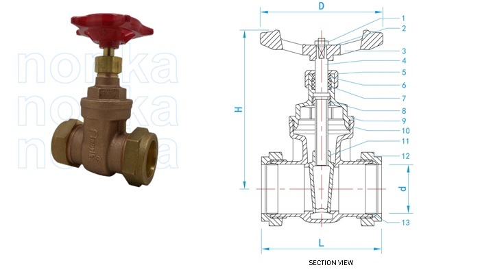 Bronze Gate Valve With Compression End